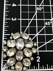 Vintage EISENBERG ORIGINAL Clear Rhinestone FUR CLIP SIGNED Pre WW2 Era