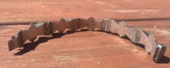 Vintage Mexico Sterling Silver 925 Green Onyx Stone Link Chain Metal Bracelet