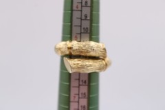 Napier Basic Bamboo Bypass Wrap Style Ring Sz 5.5 Textured Brutalist Vintage 70s