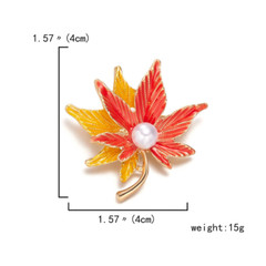 Vintage Plant Brooches For Women Elegant Flower Enamel Pin Pearl Jewelry Gift