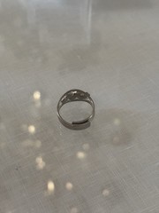 Vintage Sterling Silver Ring With Diamond And Sapphire Stones