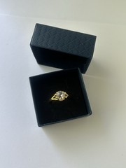 Vintage Clear Cubic Zirconia Ring Gold Plated Womens Size 10