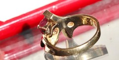 14k yellow gold 1.80ct natural diamond sz 9 ring ruby vintage heated 8.7g N2973L