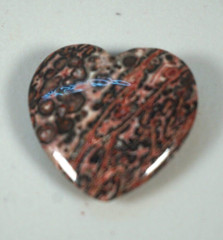 VINTAGE Seven 7 Heart Shape Natural Stone Gemstone Pendant Tiger Pattern