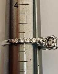 14k White Gold Diamond Engagement Ring Side Diamonds Natural Vintage Estate 1.03
