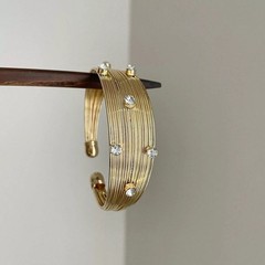Vintage brushed gold open bangle