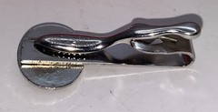 Vtg 50s KINNEY CO. Chrome & Enamel MERCURY Tie Clasp & Box 43mm