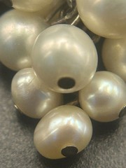 Vintage Japanese Genuine Freshwater Pearl Grape Cluster Pendant White Pearl 1.5″