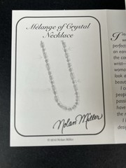 Nolan Miller “Melange of Crystal” Necklace Gold Tone Signed 32” W/box &COA