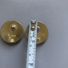 Vintage SAMUEL HUANG Round Swirl Gold Tone Enamel Earrings Pierced
