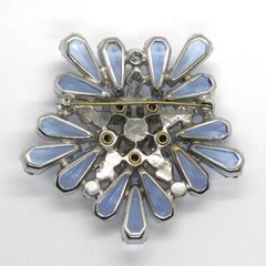 Vintage Juliana DeLizza and Elster Pale Blue AB Pentagon Rhinestone Brooch
