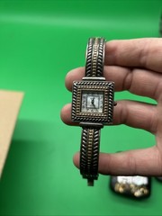 Vintage Nice ladys sterling silver and gold plate ECCLISSI bangle watch bracelet
