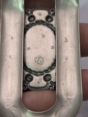 Vintage Bell Trading Nickel Silver Faux Turquoise Scarf Buckle