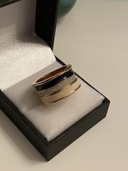 Vintage Enamel Paved Crystal Wide Band Ring