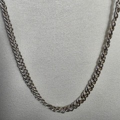Monet Long Silver-Tone Curb Chain Necklace Textured Rope-Like Appearance