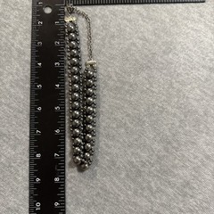 Vintage Black Pearl Iridescent Twisted Strung Bead Choker Necklace Goth