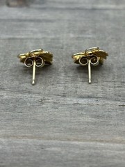 Black Hills 12k Tricolor Gold Grape Leave Earrings