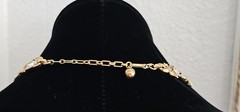 Vintage Trifari crystal gold tone choker necklace good vintage condition 17″.