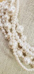 16″ Six Strand Faux Pearl White Beaded Necklace W/Silver tone Clasp bl03