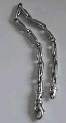 1980s Italian 14K white gold paperclip bracelet, 7.5″ Men’s Lobster Clasp – 9.5g