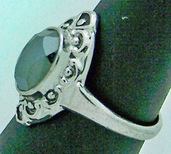 BEAUTIFUL VINTAGE ESTATE UNCAS HEMATITE STERLING SILVER RINg, SZ 8.25