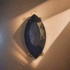 Rare Marquise shape Agate Geode Stone mounted in a 14k gold-plate bezel setting.