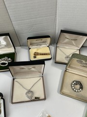 Vintage Anson Karatclad LOT Silver And Gold Tone Necklace Earrings Loose Stones