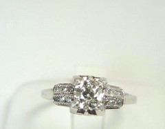 Antique Art Deco European Diamond Engagement Ring Platinum Ring EGL USA