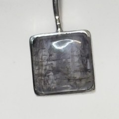 Sterling Amethyst Gemstone Square Cabochon Kidney Wire Vtg earrings 925 Nepal