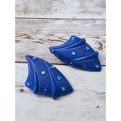 Vintage Jeff Lieb Clip On Earrings Blue – Paint Damage