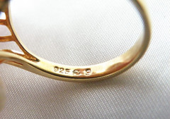 Vintage Sterling Silver 925 Yellow Gold over CZ Baguette Starburst Ring Size 9