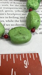 Vintage Green Necklace & Pierced Earrings Set Green Howlite Jewelry 💚
