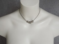 Tested Silver Necklace Without Stamp With 3 Pillars Celtic Elements? 8.7 G/39 Cm