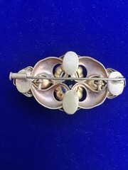 Vintage European Art Deco Gilded Brooch Trombone Clasp