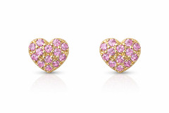 yellow gold white gold heart shape cz stud earrings yellow gold 14k