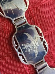 Vtg Siam Sterling Niello 2 Bracelets Earrings Set Black Silver Thailand