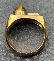 VTG 18K HGE Gold Plated Tiger Eye Men’s Women’s Ring Vintage Statement Size 7