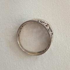 Vtg Signed Mark Anthony Open Work Heart Design Size 8 Sterling Silver Band Ring