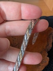 Tricolor Vintage Sterling silver bracelet: 7.5 inches