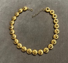 MMA (Metropolitan Museum of Art) Gold Plated Necklace w/ Spikes, vintage, choker