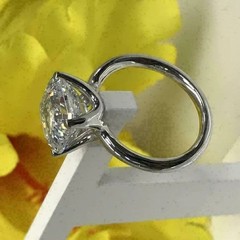 4.5Ct Asscher Cut Lab Created Diamond Engagement Gift 14K White Gold Finish Ring