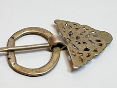 Antique Moroccan North Africa Berber Fibula Jewelry Brooch Solid Silver Openwork