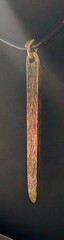 Artisan Minimalist Forged Brass Bar Spike. 2.5 ” Pendant, 17- 20″ leather cord.