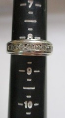 STERLING SILVER CHANNEL SET WEDDING BAND RING CUBIC ZIRCONIA SZ 8.25