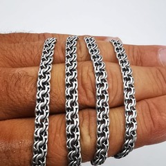 Vintage 925 Sterling Silver Chain Necklace Bracelet Signed 28.28g 23.4in 0.24in