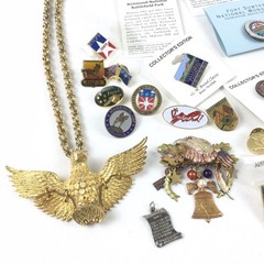 Estate Lot Civil War Gettysburg Lee Sumter Enamel Pin Jewelry Lot 31pc Military