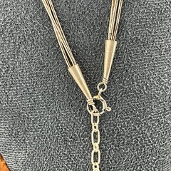 Vintage 925 Sterling Silver & Onyx Southwestern Lariat Necklace Liquid Silver
