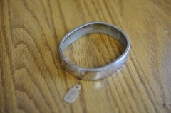 Vintage Sterling Silver Stamped .925 Cuff Bracelet 2 5/8 Round Clasp Snap Close