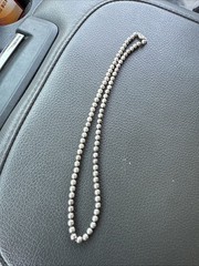 Vintage Sterling Silver Ball Bead Necklace Stamped Sterling