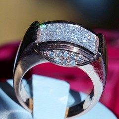 14k rose gold ring 0.65ct natural diamond invisible set sz 7 vintage 10.60g N282